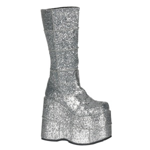 Glitter 18 cm mens knee boots cyberpunk boots excessive platform