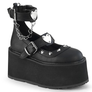 Leatherette 11,5 cm DAMNED-56 emo platform maryjane shoes with buckles