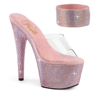 Rosa 18 cm 712RS pleaser klackar skor med ankelmanschett strass plat