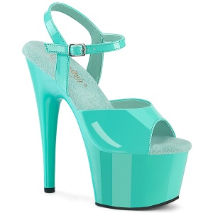 Turkosbl 18 cm ADORE-709 pleaser plat sandaler med klackar dam