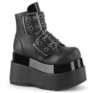 Vegan 11,5 cm BEAR-104 emo platform wedge boots with buckles