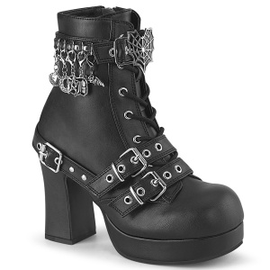 Vegan 9,5 cm GOTHIKA-66 emo chunky boots - kvinnor platboots med spnnen