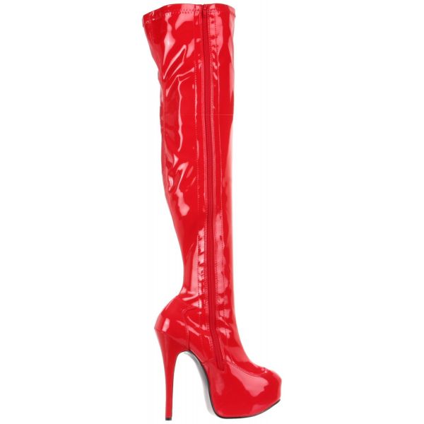 red platform thigh high boots