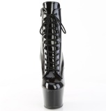 ADORE-1020BLG 18 cm pleaser hgklackade boots glitter svarta