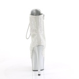 ADORE-1020RM 18 cm pleaser hgklackade boots strass silver