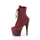 ADORE-1020RM 18 cm pleaser hgklackade boots strass vinrd