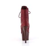 ADORE-1020RM 18 cm pleaser hgklackade boots strass vinrd