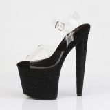 Black 20 cm RAZZLE-808WR platform pole dance high heel sandals