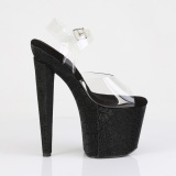 Black 20 cm RAZZLE-808WR platform pole dance high heel sandals