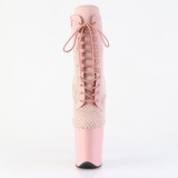 FLAMINGO-1020RM 20 cm pleaser high heels ankle boots strass rose