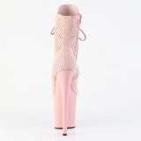 FLAMINGO-1020RM 20 cm pleaser high heels ankle boots strass rose