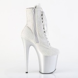 FLAMINGO-1020RM 20 cm pleaser hgklackade boots strass silver