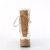 Faux Fur Trim 7 cm CUBBY-311 lolita alternative womens boots platform in brown