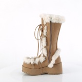 Faux Fur Trim 7 cm CUBBY-311 lolita alternative womens boots platform in brown