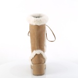 Faux Fur Trim 7 cm CUBBY-311 lolita alternative womens boots platform in brown