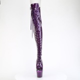 Glitter 18 cm PEEP TOE Violett lrhga stvlar hga klackar med snrning