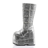 Glitter 18 cm mens knee boots cyberpunk boots excessive platform