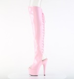 Hologram boots 18 cm ADORE-3019HWR rosa overknee stvlar ppen t med snrning