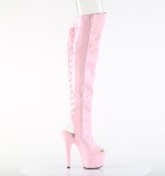 Hologram boots 18 cm ADORE-3019HWR rosa overknee stvlar ppen t med snrning