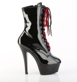 KISS-1020 - 15 cm platform high heel boots patent black