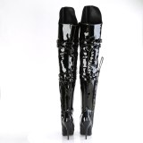 Lacklder boots 13 cm SEDUCE-3080 lrhga boots med klack og spnnen