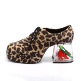 Leopard PIMP-02 mens pimp shoes lace-up with goldfish aquarium heel