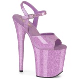 Lila 20 cm FLAMINGO-809GP glitter plat high heels