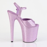 Lila 20 cm FLAMINGO-809GP glitter plat high heels