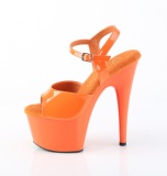 Orange 18 cm ADORE-709 pleaser plat sandaler med klackar dam