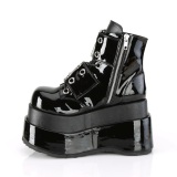 Patent 11,5 cm BEAR-104 emo platform wedge boots with buckles