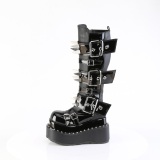 Patent 11,5 cm BEAR-215 emo alternative womens boots pyramid platform in black