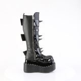 Patent 11,5 cm BEAR-215 emo alternative womens boots pyramid platform in black