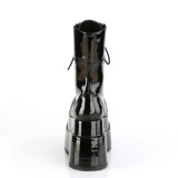 Patent 11,5 cm BEAR-265 emo women tiered platform boots with laces