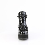 Patent 12 cm ASSAULT-72 alternative womens boots cleated platform in black