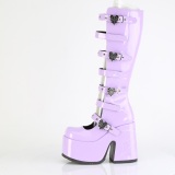 Patent 13 cm CAMEL-203 gothic chunky platform boots lavender