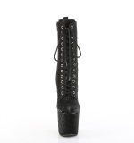 RAZZLE-1040WR - 20 cm platform hga klackar boots vegan svarta