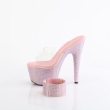 Rosa 18 cm 712RS pleaser klackar skor med ankelmanschett strass plat