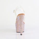 Rosa guld 18 cm BEJEWELED-708MS pole dance hgklackade skor strass plat