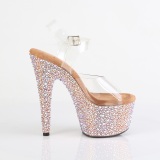 Rosa guld 18 cm BEJEWELED-708MS pole dance hgklackade skor strass plat