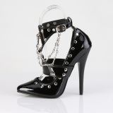 Svarta lackpumps 15 cm DOMINA-118 stiletto spetsiga pumps med stilettklackar