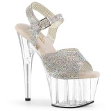 Transparent 18 cm strass plat ADORE-RS plat sandaler hga klackar