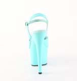 Turkosbl 18 cm ADORE-709 pleaser plat sandaler med klackar dam