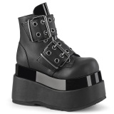 Vegan 11,5 cm BEAR-104 emo wedge boots - kvinnor platboots med spnne