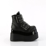 Vegan 11,5 cm BEAR-104 emo wedge boots - kvinnor platboots med spnne