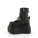 Vegan 11,5 cm BEAR-150 emo wedge boots - kvinnor platboots med spnne