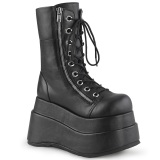 Vegan 11,5 cm BEAR-265 emo dubbel plat boots - kvinnor platboots med snren