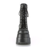 Vegan 11,5 cm BEAR-265 emo dubbel plat boots - kvinnor platboots med snren