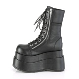 Vegan 11,5 cm BEAR-265 emo dubbel plat boots - kvinnor platboots med snren