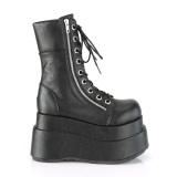 Vegan 11,5 cm BEAR-265 emo dubbel plat boots - kvinnor platboots med snren