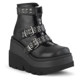 Vegan 11,5 cm SHAKER-62 wedge ankle boots platform black